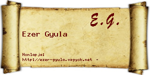 Ezer Gyula névjegykártya